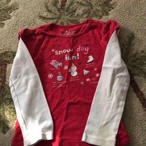 Girls size 5 Snow Day Fun holiday shirt.